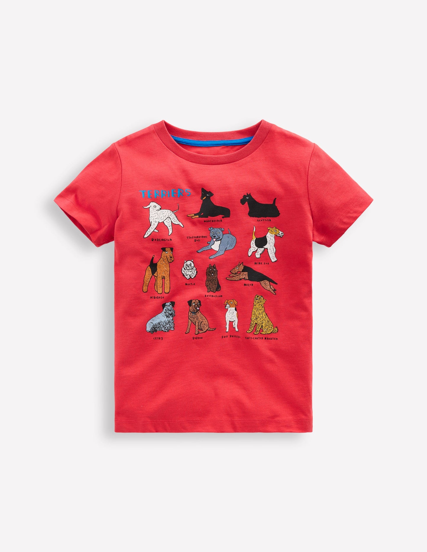 Short Sleeve Graphic T-shirt-Cherry Tomato Red Dogs