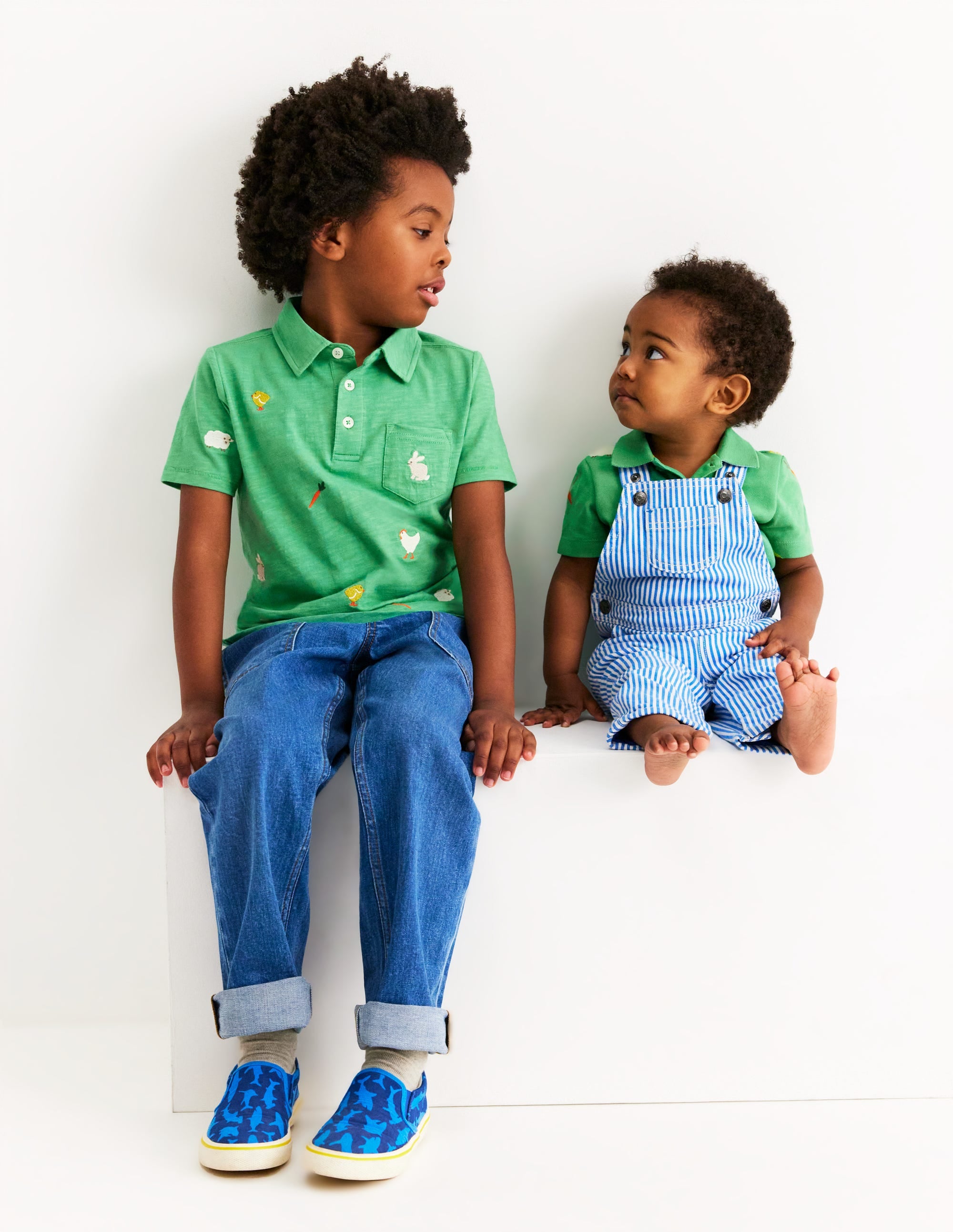 Embroidered Slub Polo Shirt-Easter Multi Embroidery - Image 4