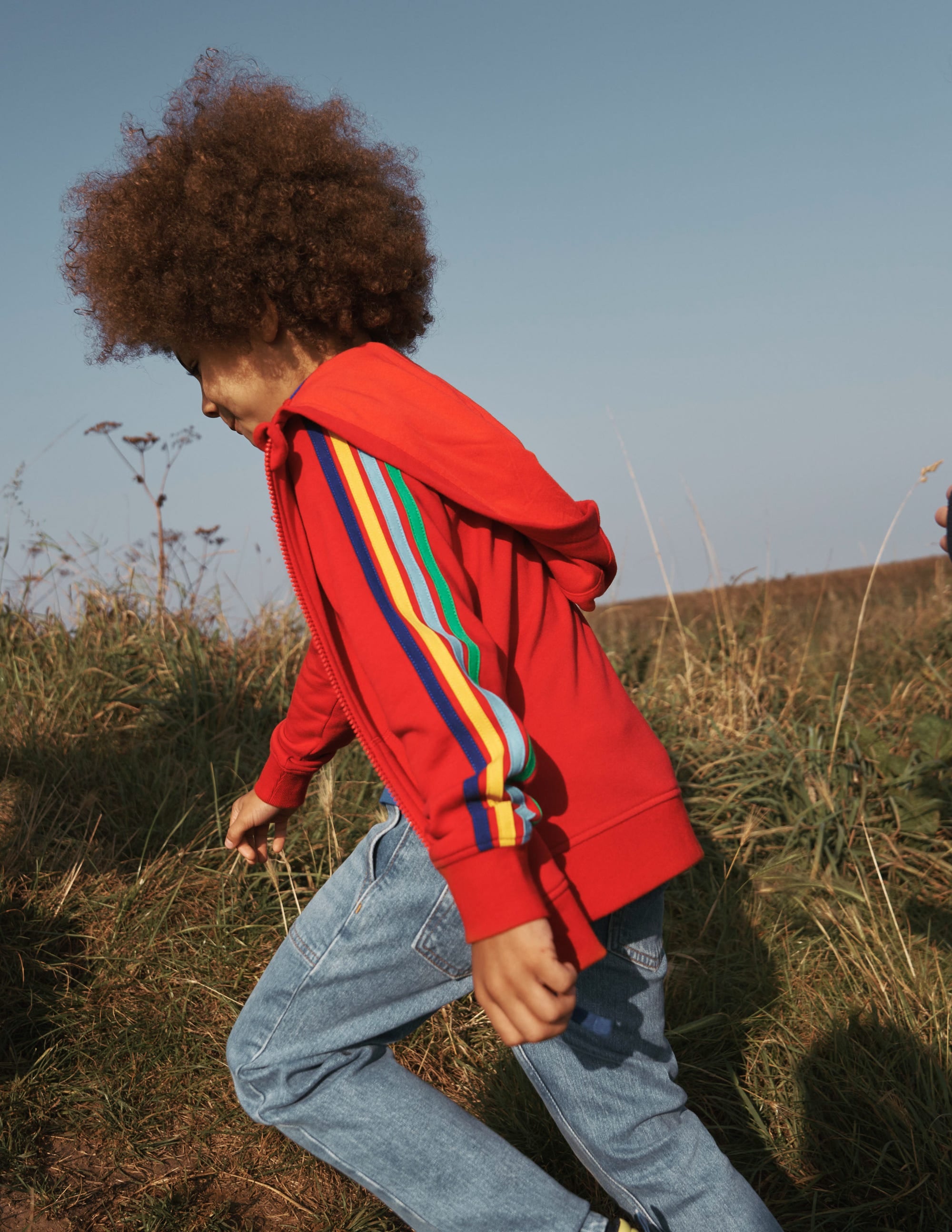 Rainbow Zip-Up Hoodie-Cherry Tomato Red - Image 5