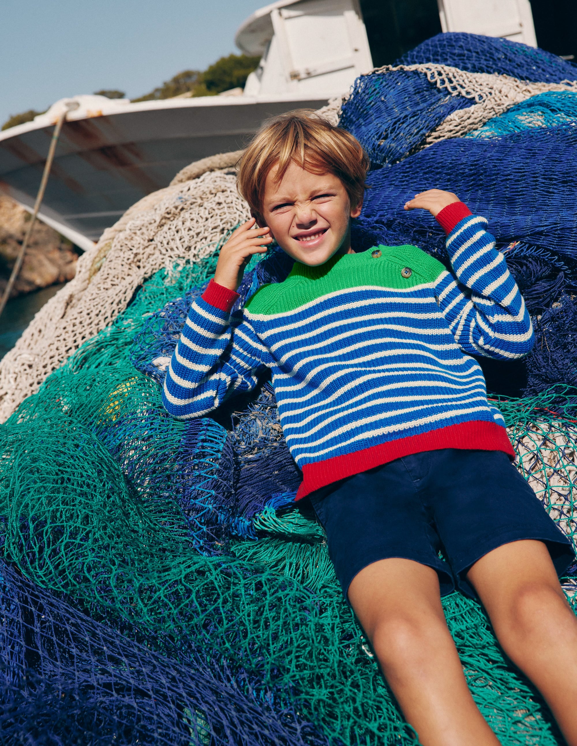 Everyday Cotton Jumper-Kingfisher Blue/Rich Emerald - Image 4