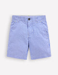 Seersucker Shorts-Blue Ticking Stripe