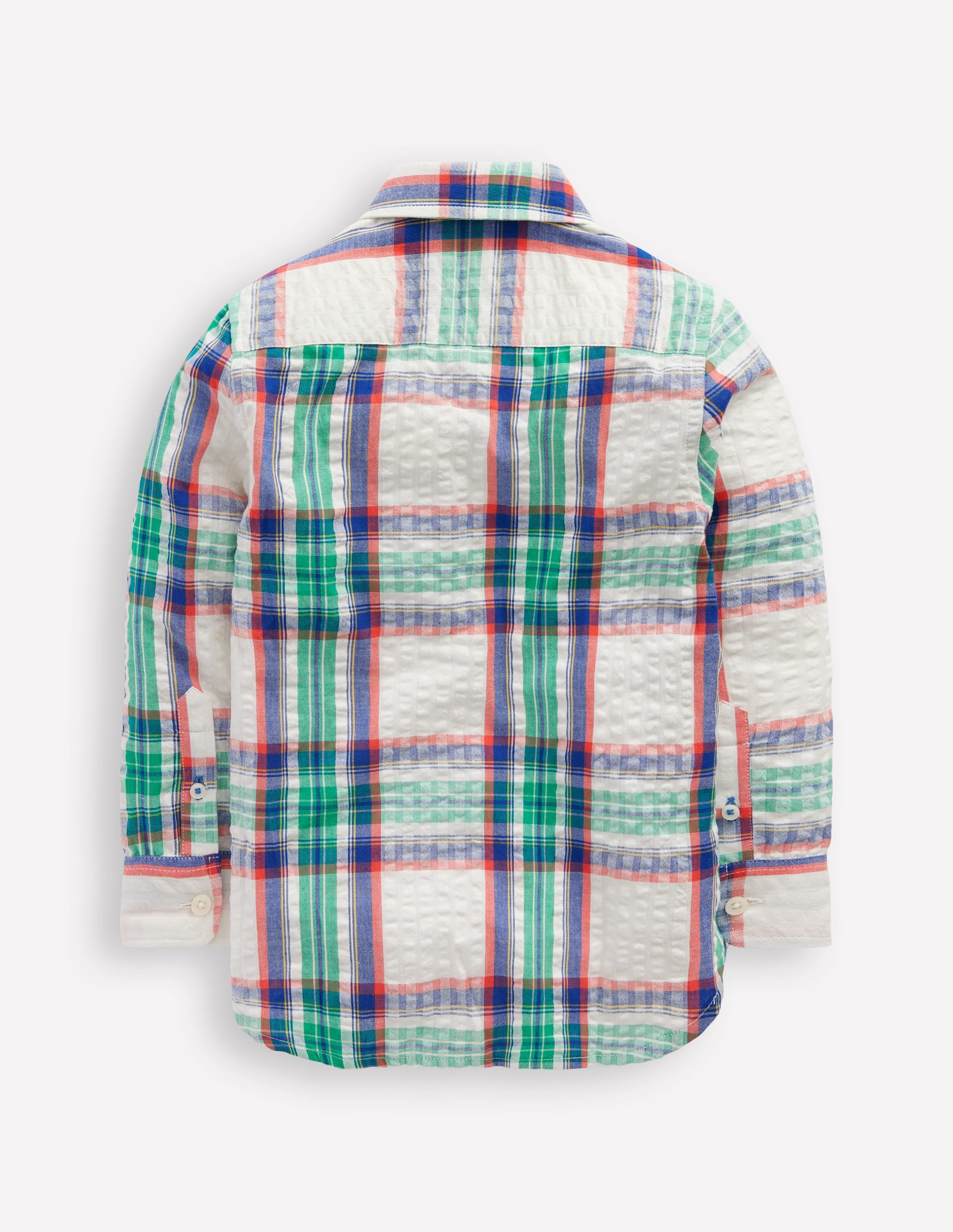 Cotton Shirt-Bright Blue Check - Image 2