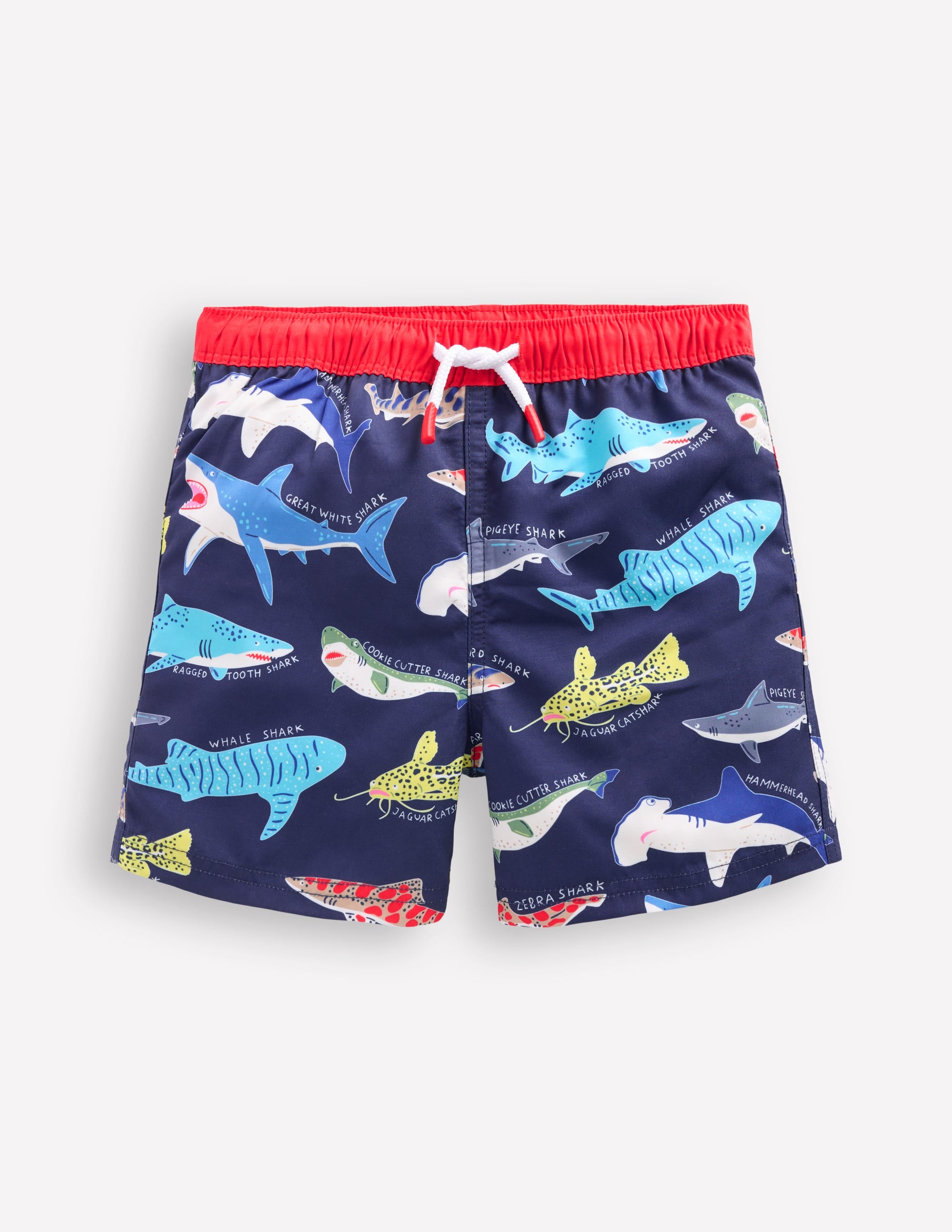 Swim Shorts-College Navy Sharks - Image 1