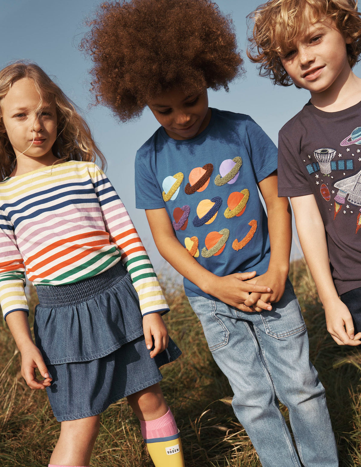 Short Sleeve Bouclé T-shirt-Kingfisher Blue Space - Image 4