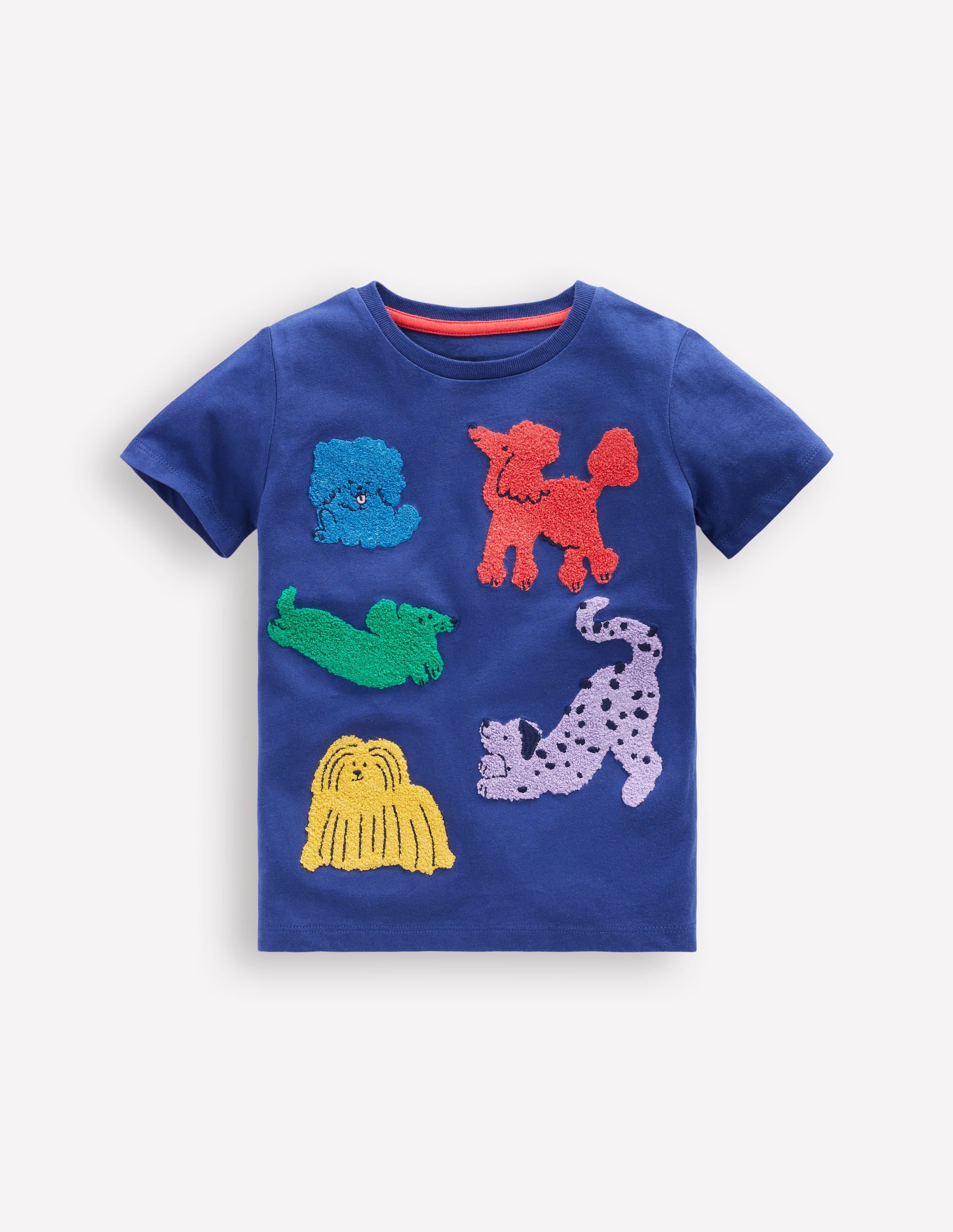 Short Sleeve Bouclé T-shirt-Starboard Blue Dogs - Image 1
