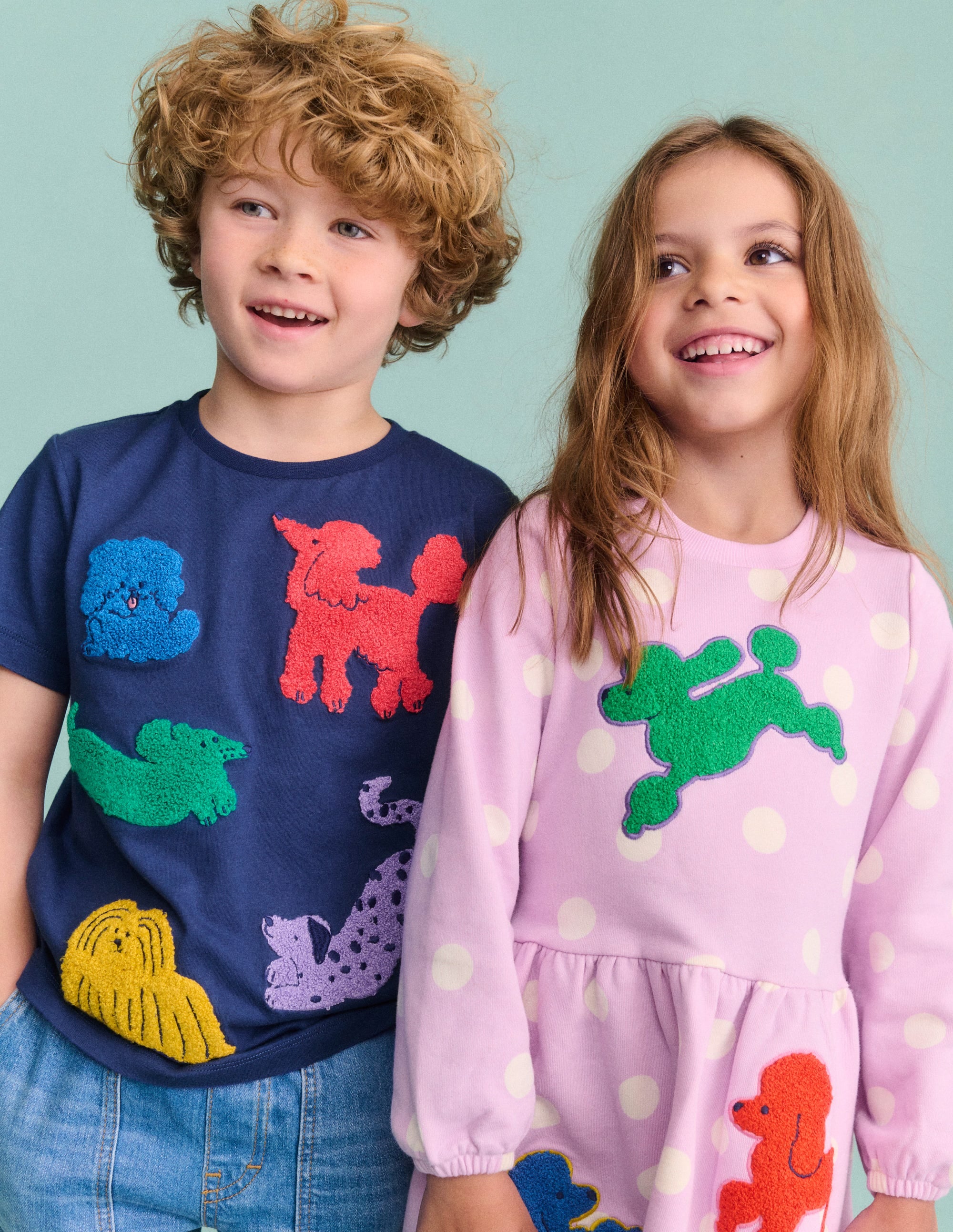 Short Sleeve Bouclé T-shirt-Starboard Blue Dogs - Image 5