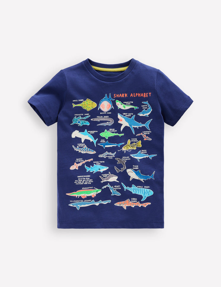 Glow-In-The-Dark T-shirt-Starboard Blue Sharks