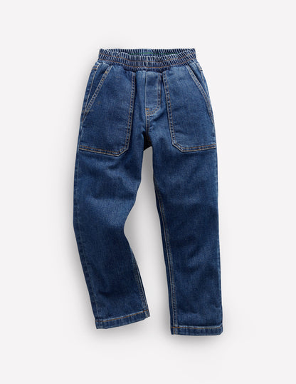 Pull-On Jeans-Mid Wash-1