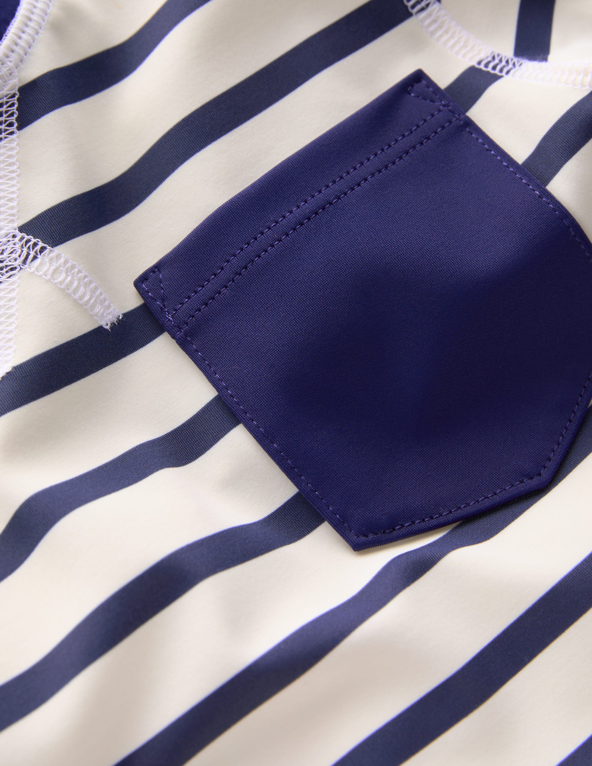 Sun Safe Breton Rash Vest-College Navy/ Ivory Stripe - Image 3