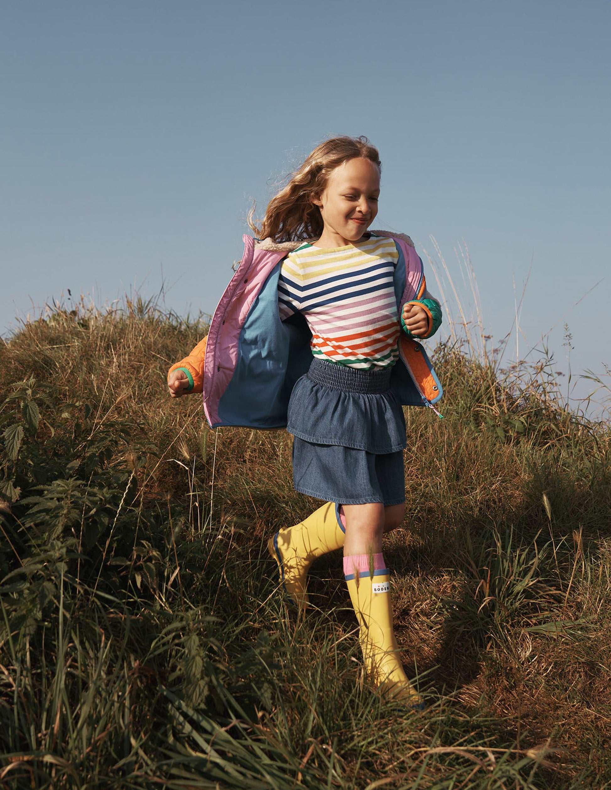 Festival Girls In Wellies Original Tall Yellow Wellington Boots
