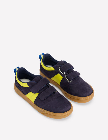Colourblock Low Tops-College Navy/Neon-2