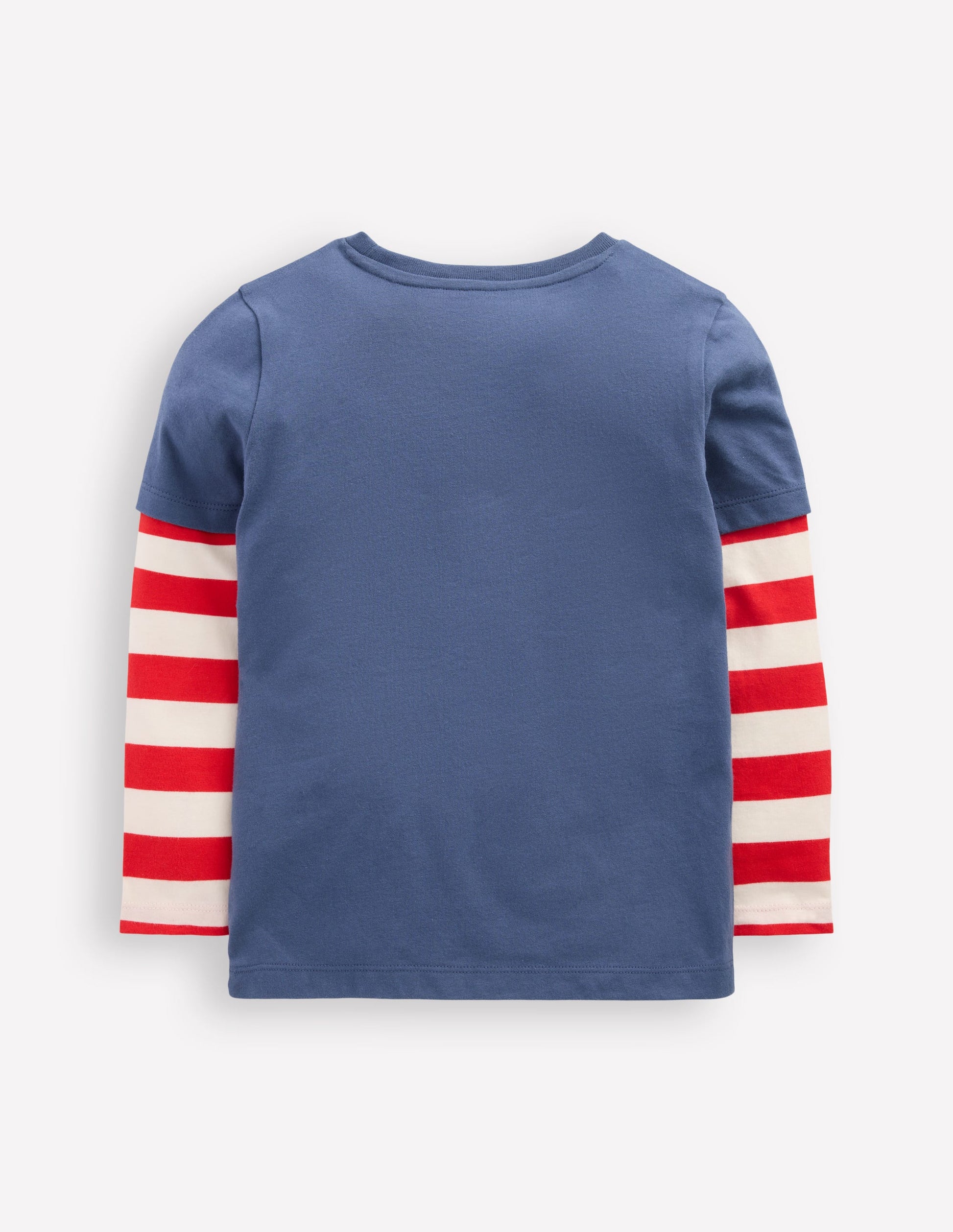 Applique Mock Sleeve T-Shirt-Robot Blue Space-2