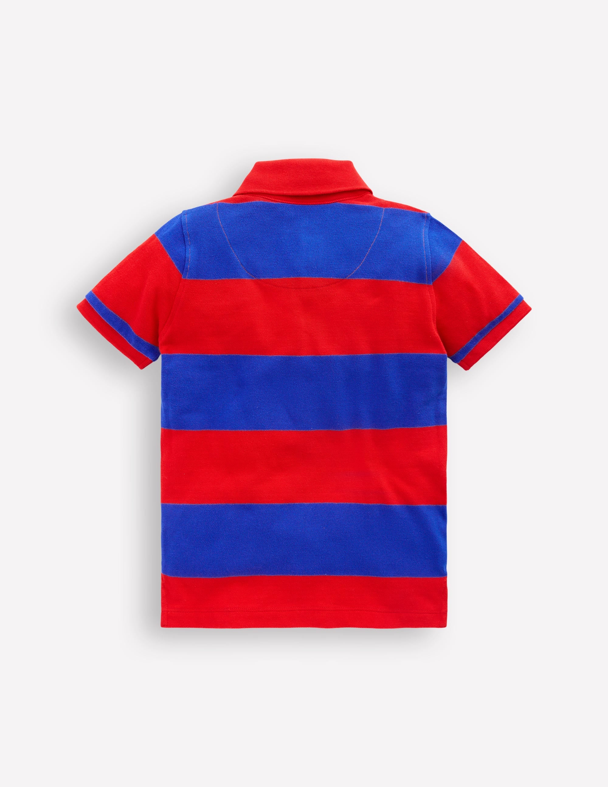 Piqué Polo Shirt-Poppy Red/ Gallery Blue Stripe - Image 2