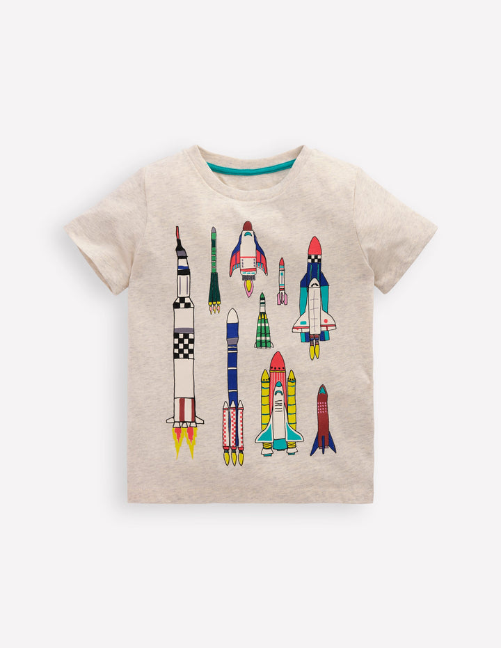 Short Sleeve Graphic T-shirt-oatmeal marl Rockets