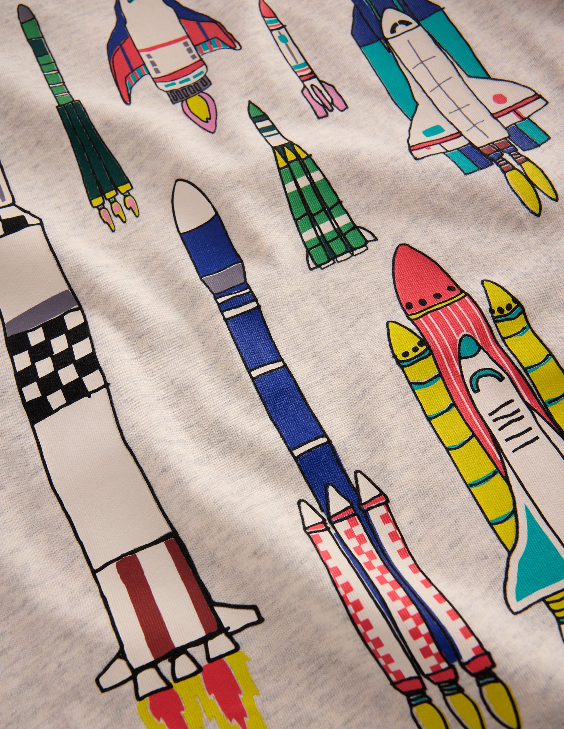 Short Sleeve Graphic T-shirt-oatmeal marl Rockets-3