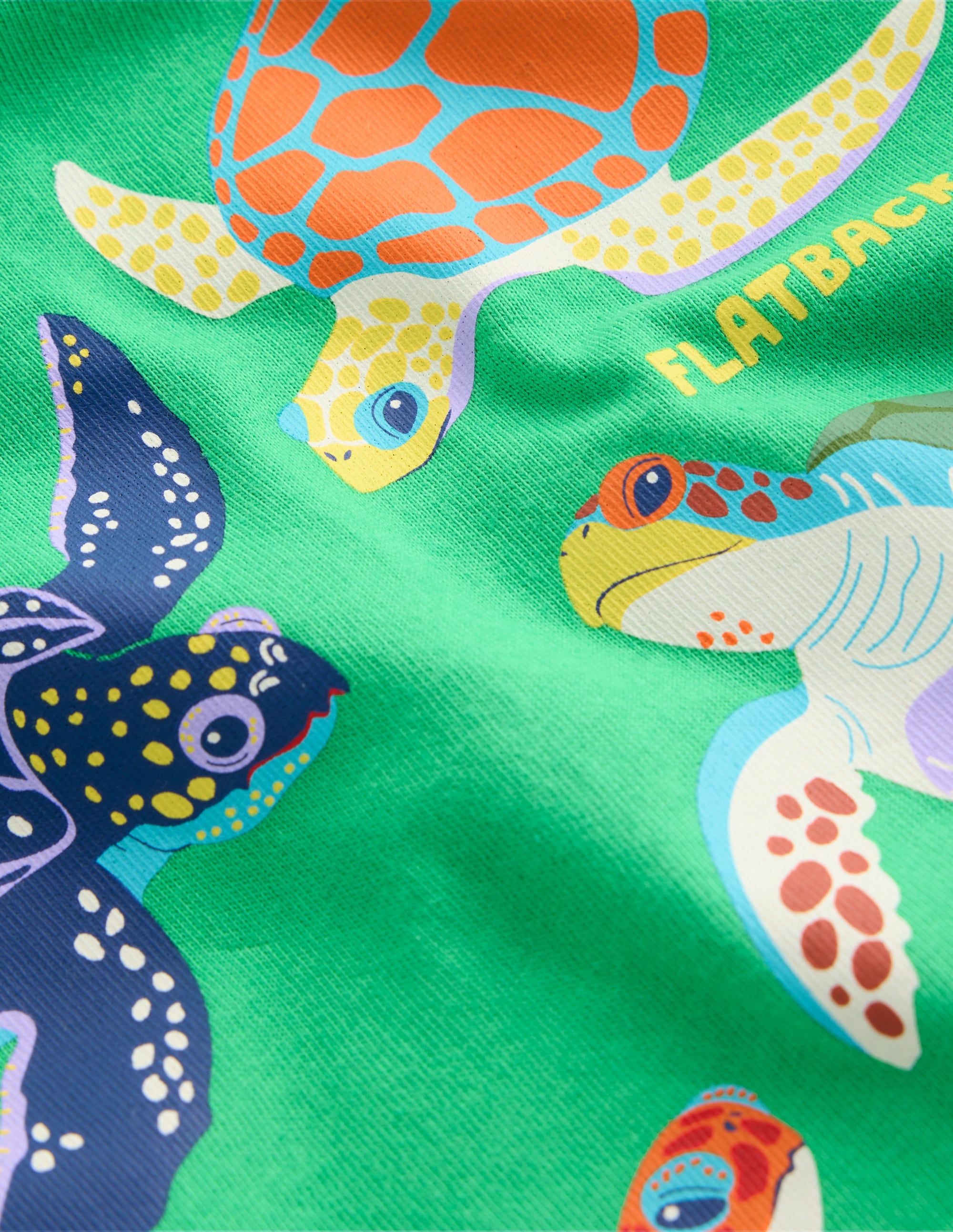 Front & Back Printed T-shirt-Aquamarine Blue Turtles - Image 3
