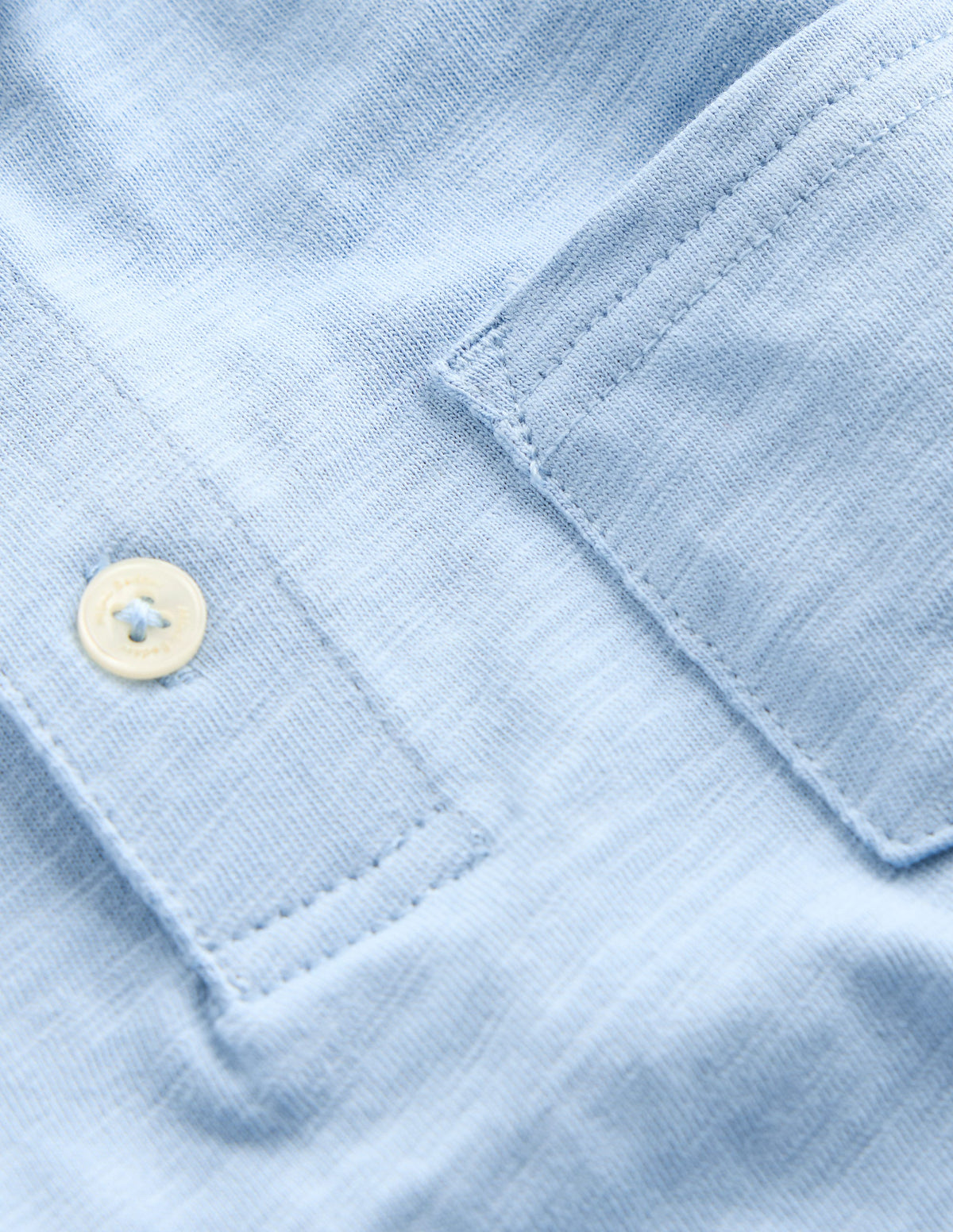 Slub Polo Shirt-Glacier Blue - Image 3