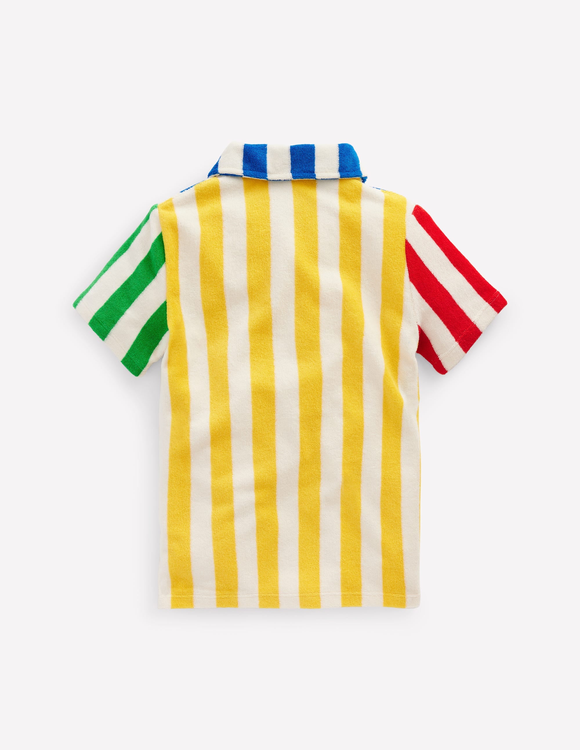 Towelling Polo Shirt-Hotchpotch Stripe - Image 2
