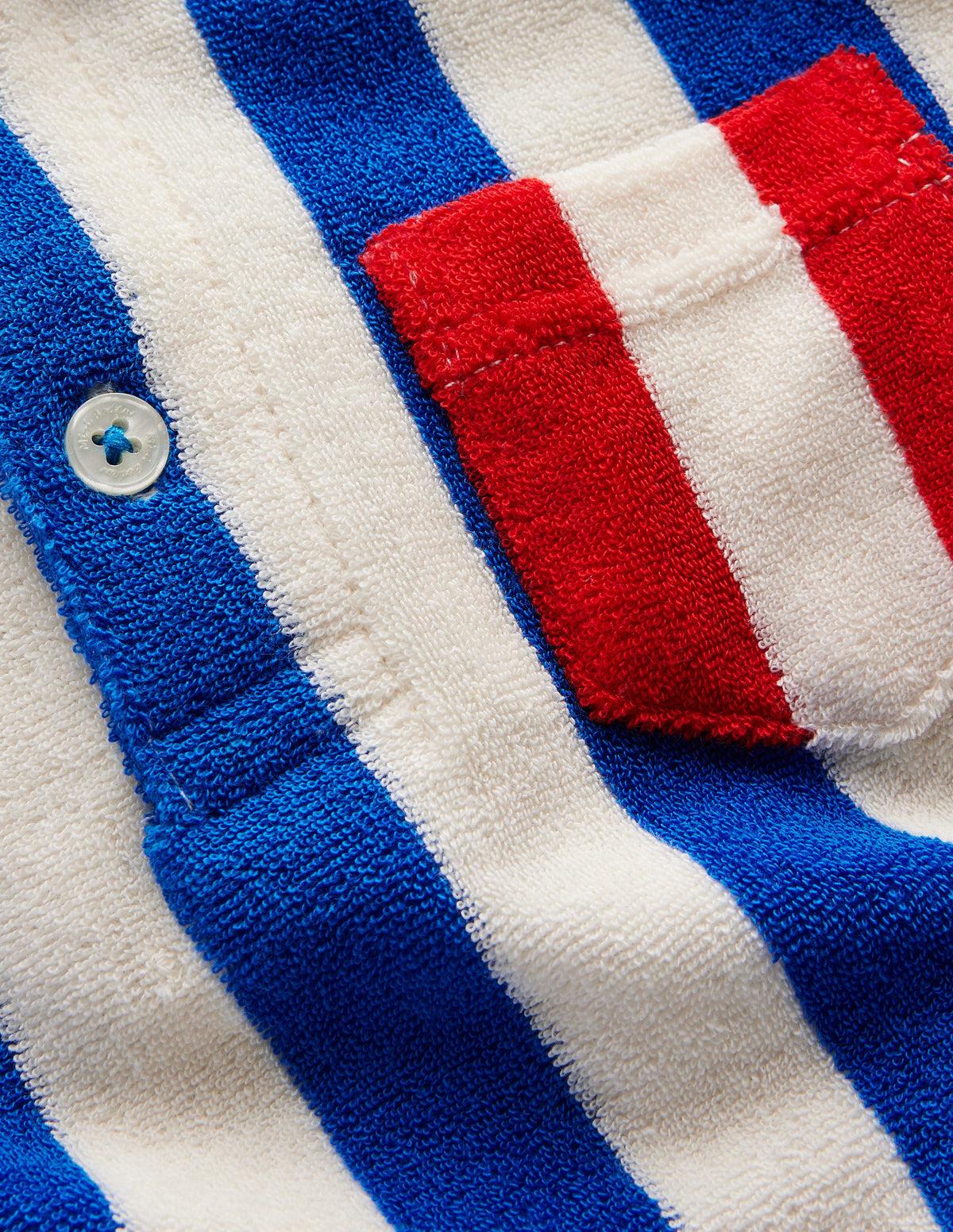 Towelling Polo Shirt-Hotchpotch Stripe - Image 3