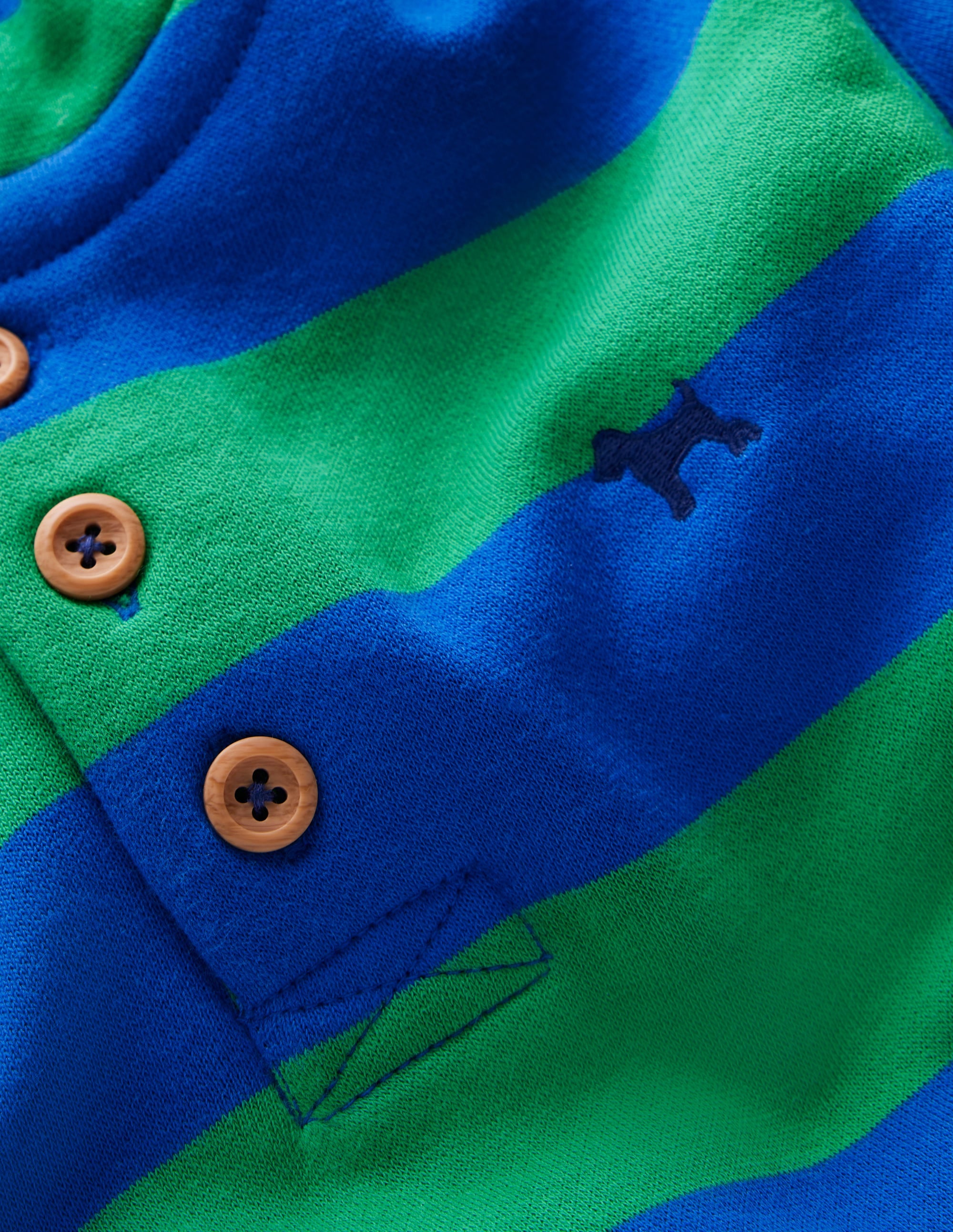 Button Down Hoodie-Sapling Green/ Kingfisher Blue - Image 3