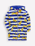 Towelling Zip-Up Throw-On-Bright Blue Leopard Stripe