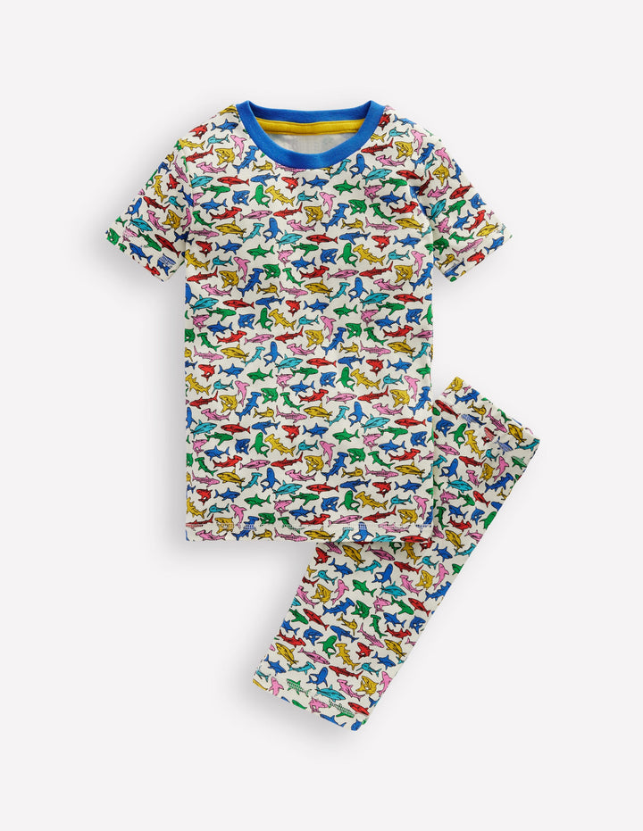Snug Short John Pyjamas-Multi Sharks
