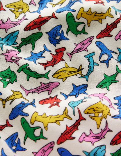 Snug Short John Pyjamas-Multi Sharks-3