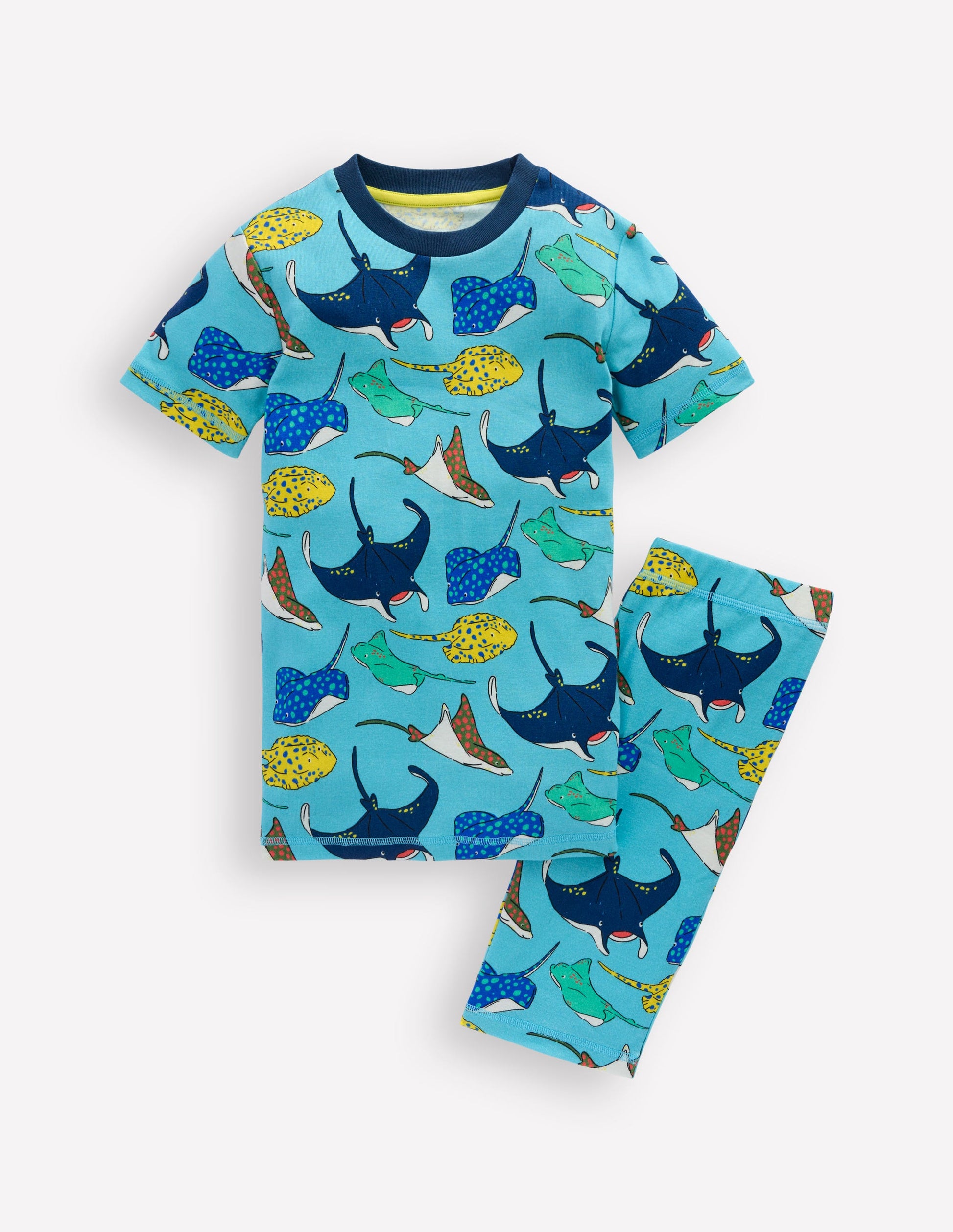 Snug Short John Pyjamas-Caribbean Blue Rays-1