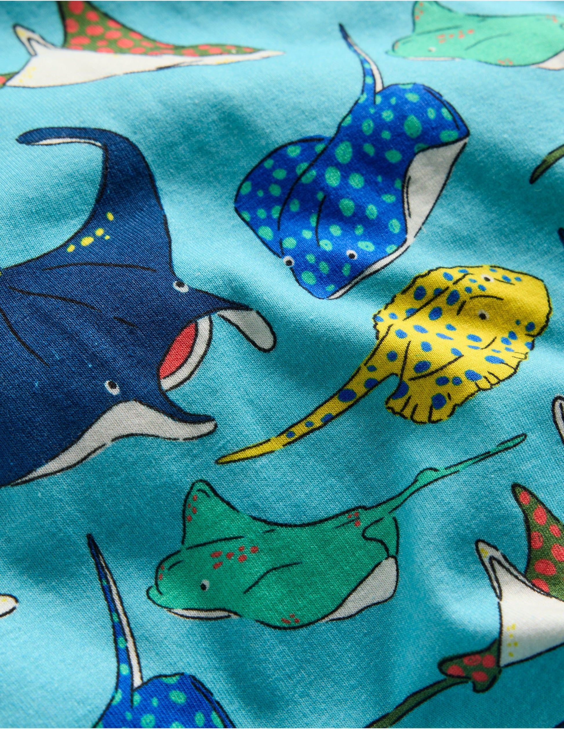 Snug Short John Pyjamas-Caribbean Blue Rays-3