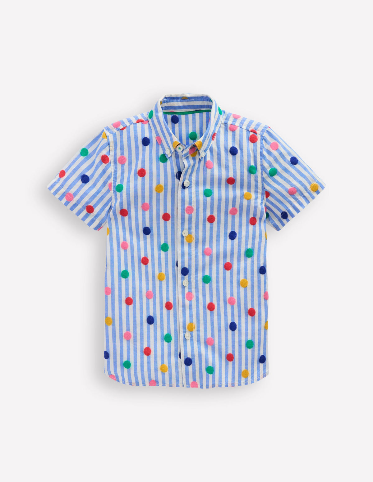 Fun Cotton Shirt-Peacock Plume Blue Spot - Image 1