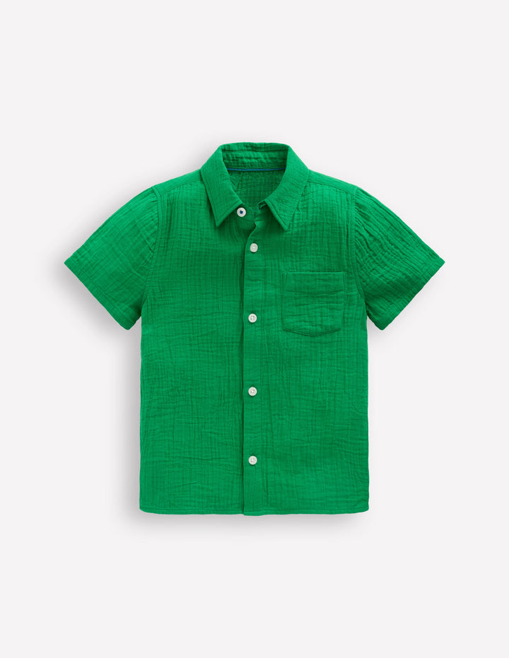 Double Cloth Shirt-Rich Emerald
