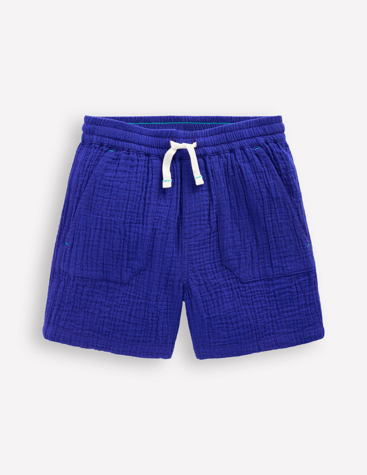 Double Cloth Shorts-Bright Blue