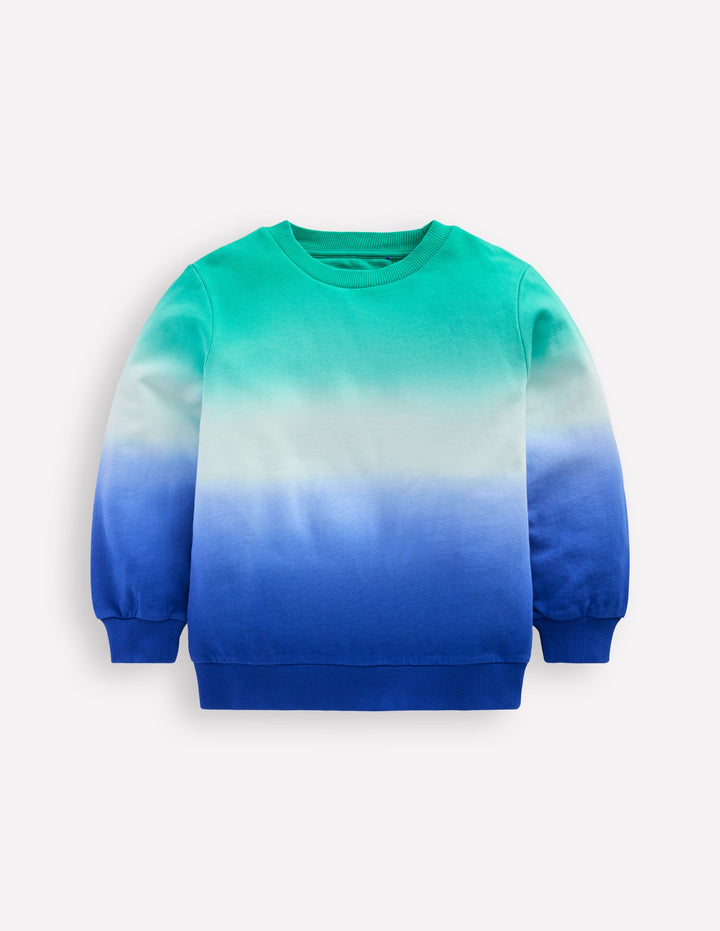 Tie Dye Sweatshirt-Bright Blue/ Aquamarine Blue