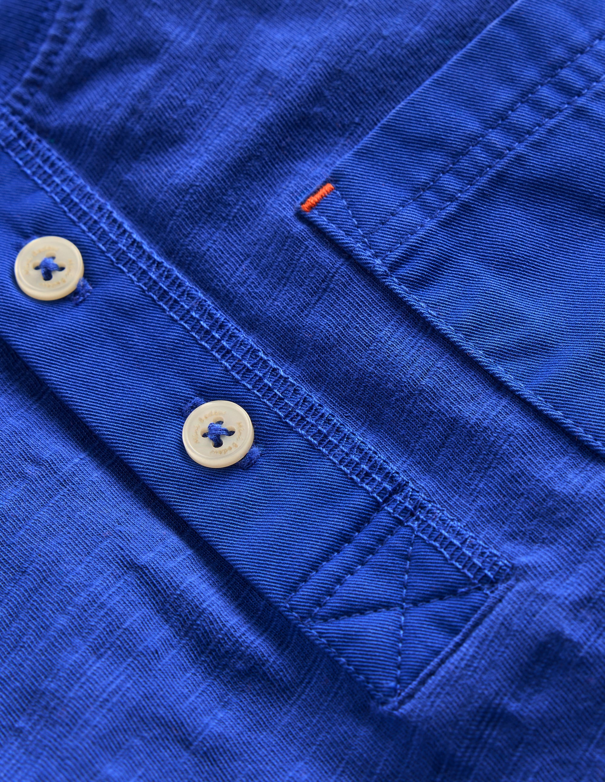 Short Sleeve Henley T-Shirt-Bright Blue - Image 3