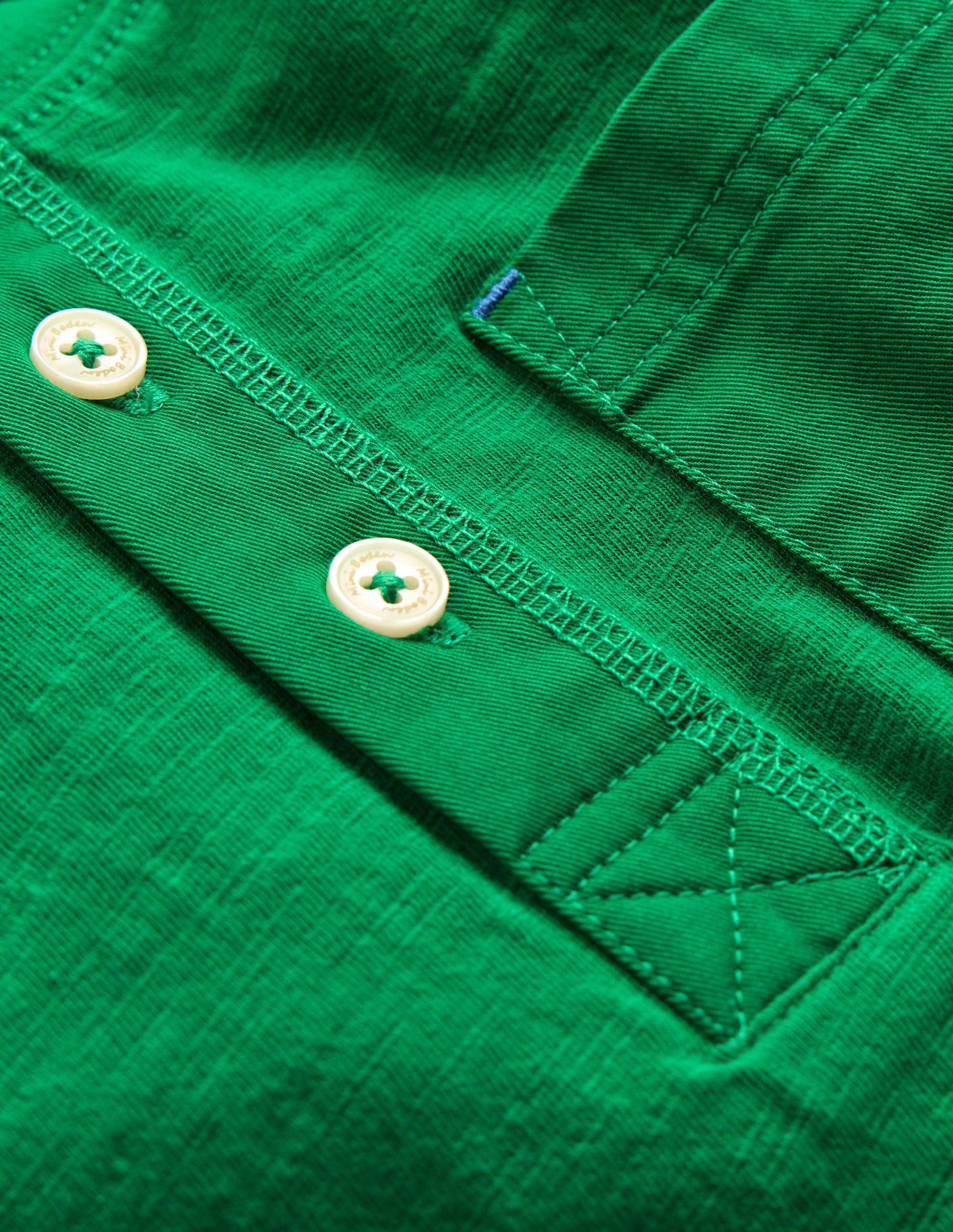 Short Sleeve Henley T-Shirt-Rich Emerald-3