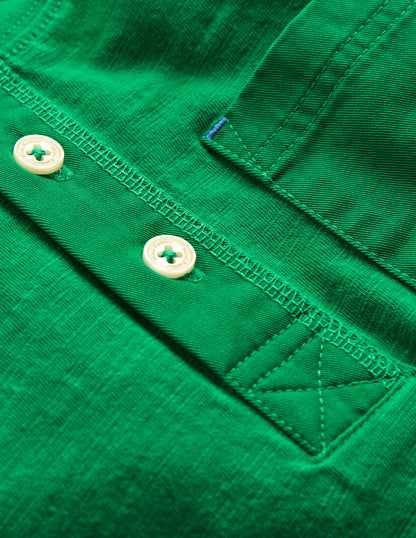 Short Sleeve Henley T-Shirt-Rich Emerald-3
