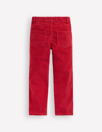 Classic Cord Trousers-Carmine Red-2