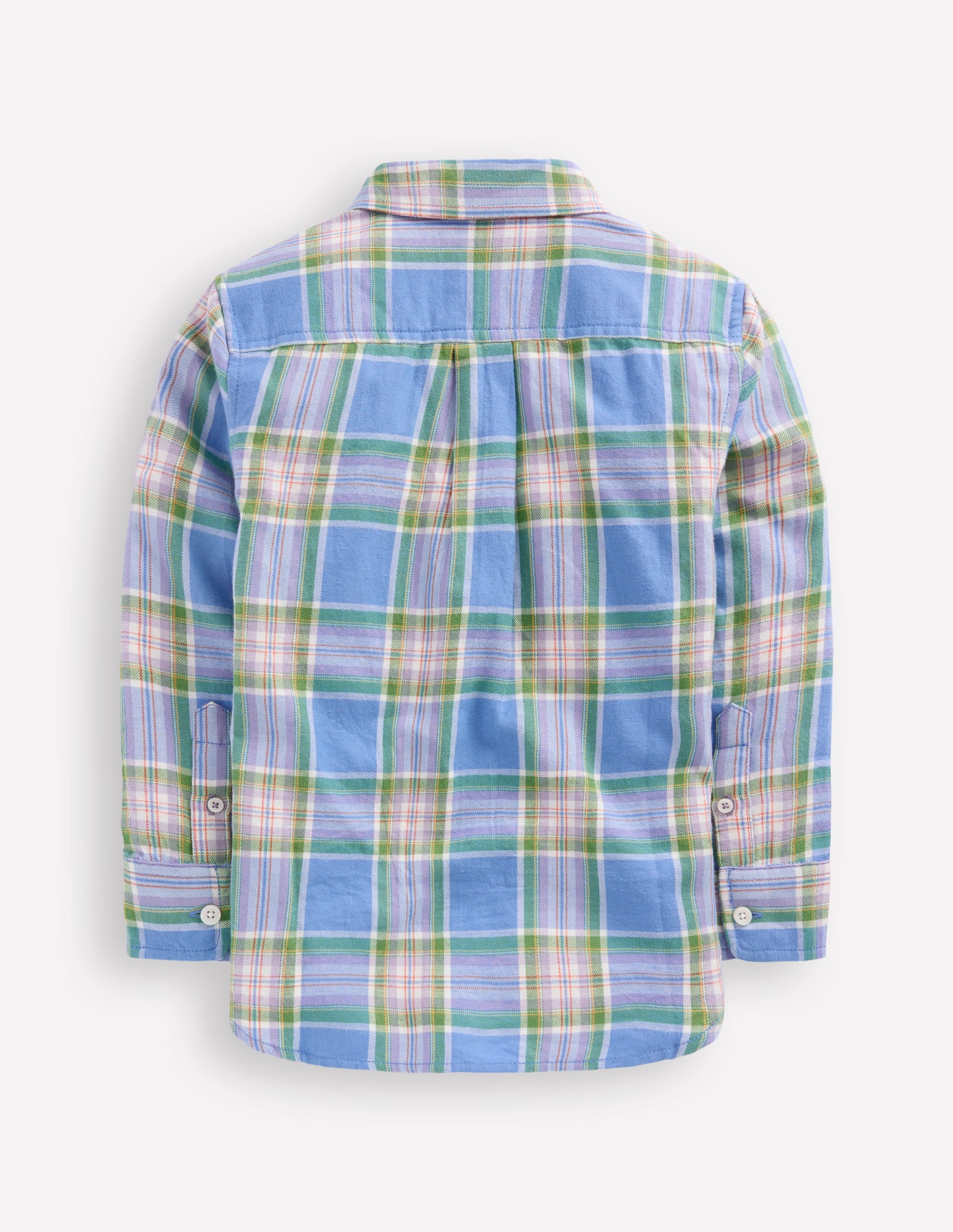 Cosy Cotton Check Shirt-Blue and Purple Check - Image 6