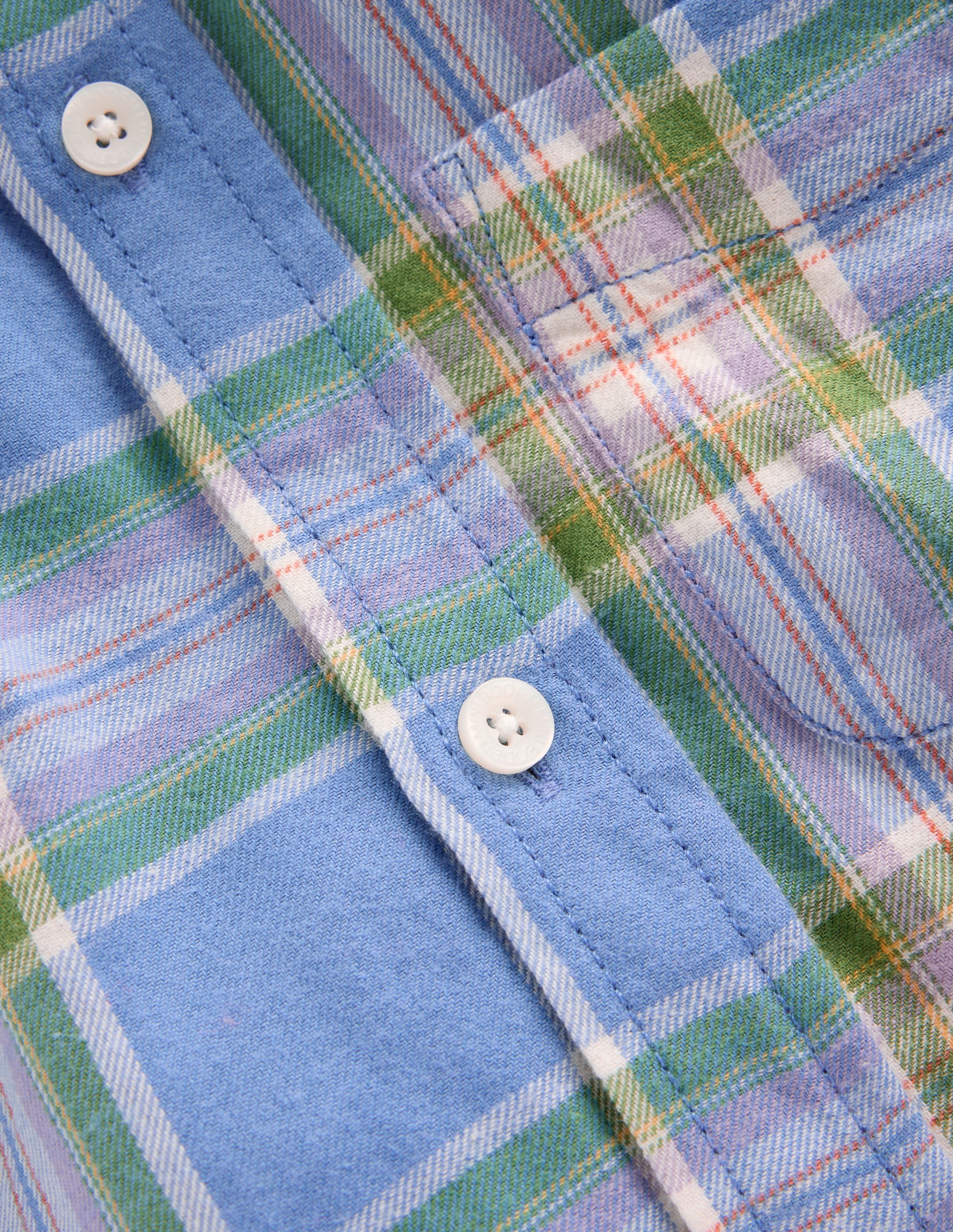 Cosy Cotton Check Shirt-Blue and Purple Check - Image 7