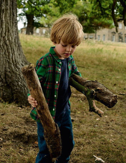 Cosy Cotton Check Shirt-Green Check-1
