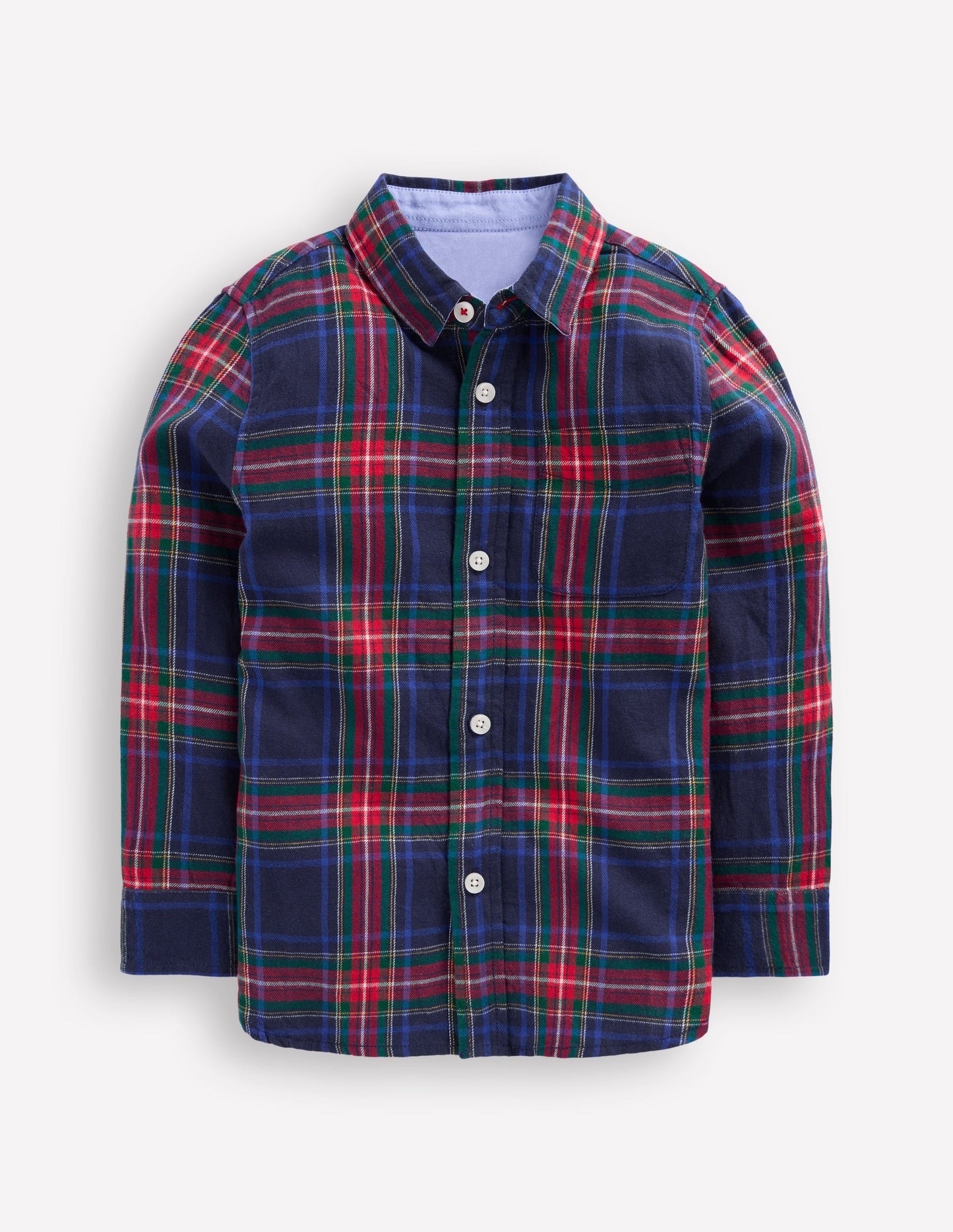 Cosy Cotton Check Shirt-Navy Check