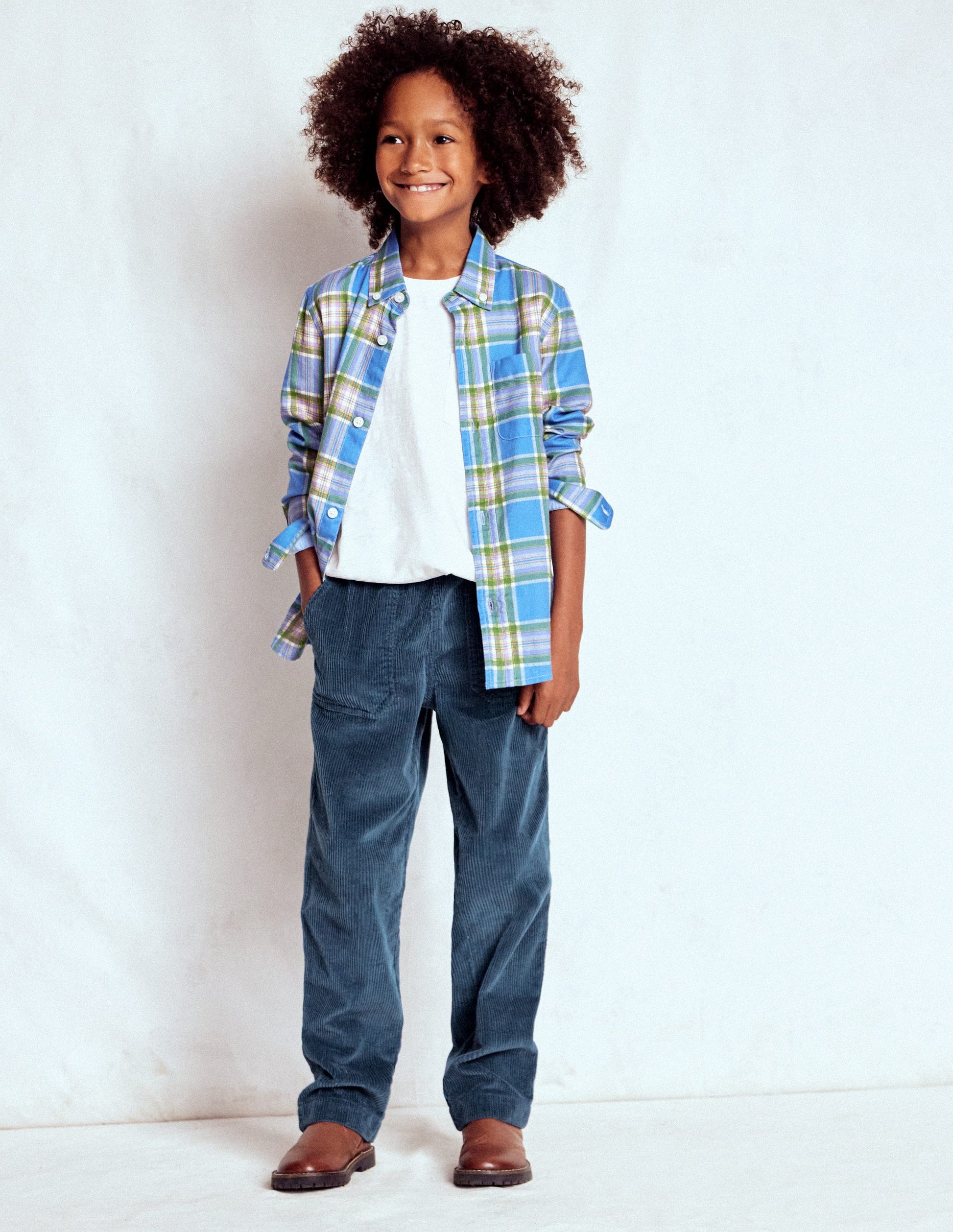 Pull-on Cord Trousers-Blueberry Pie-1