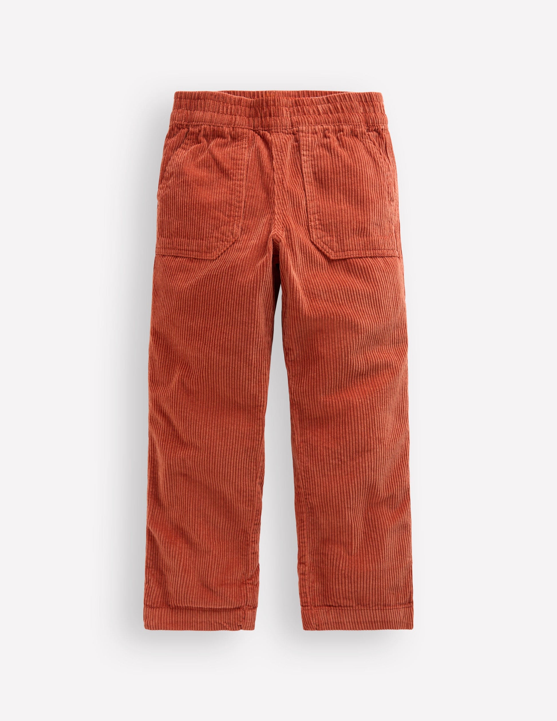 Pull-on Cord Trousers-Roasted Chestnut Brown-1