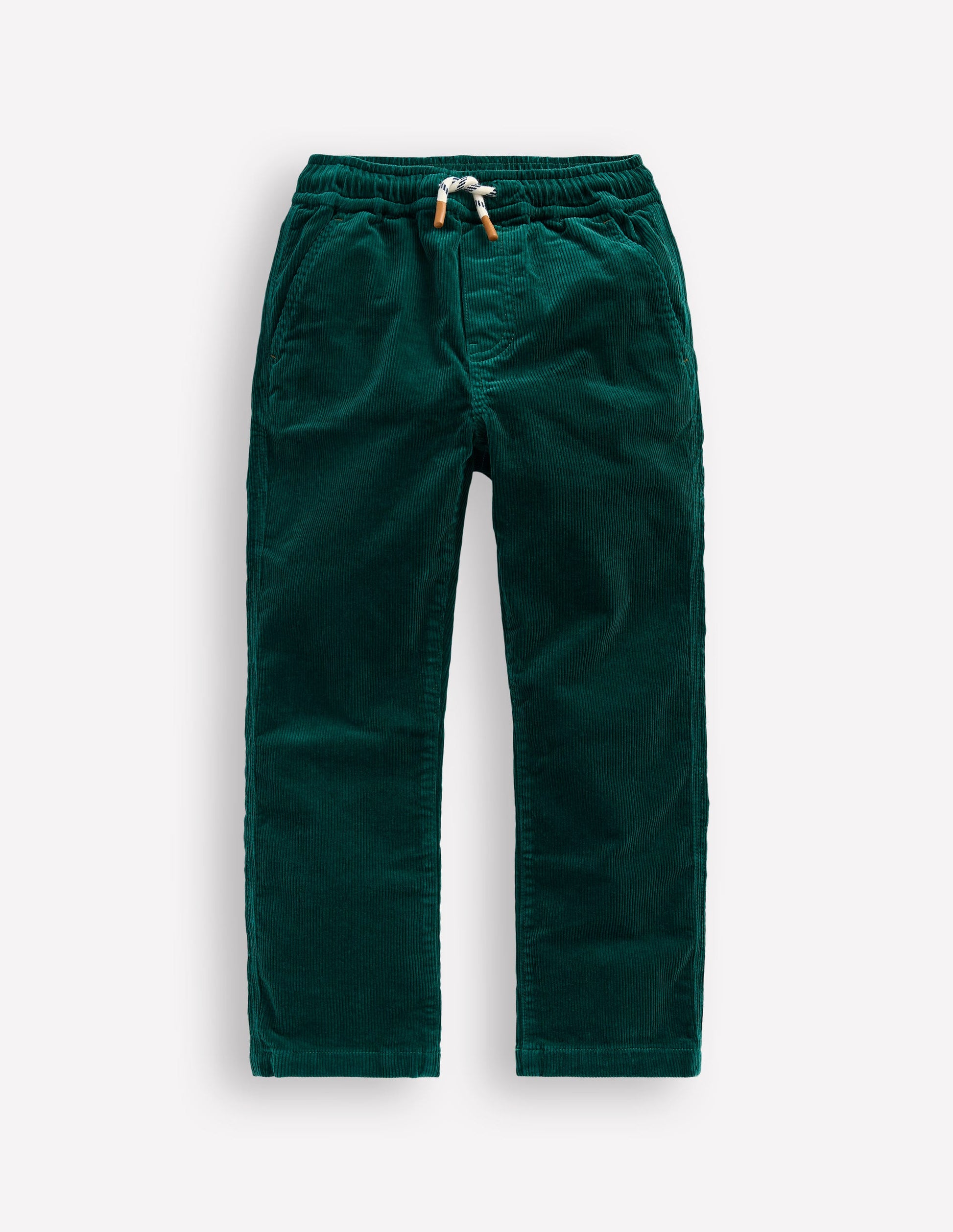 Slim Pull-On Trousers-Emerald Night Cord-1