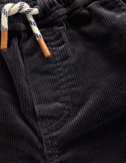 Slim Pull-On Trousers-Charcoal Cord-3