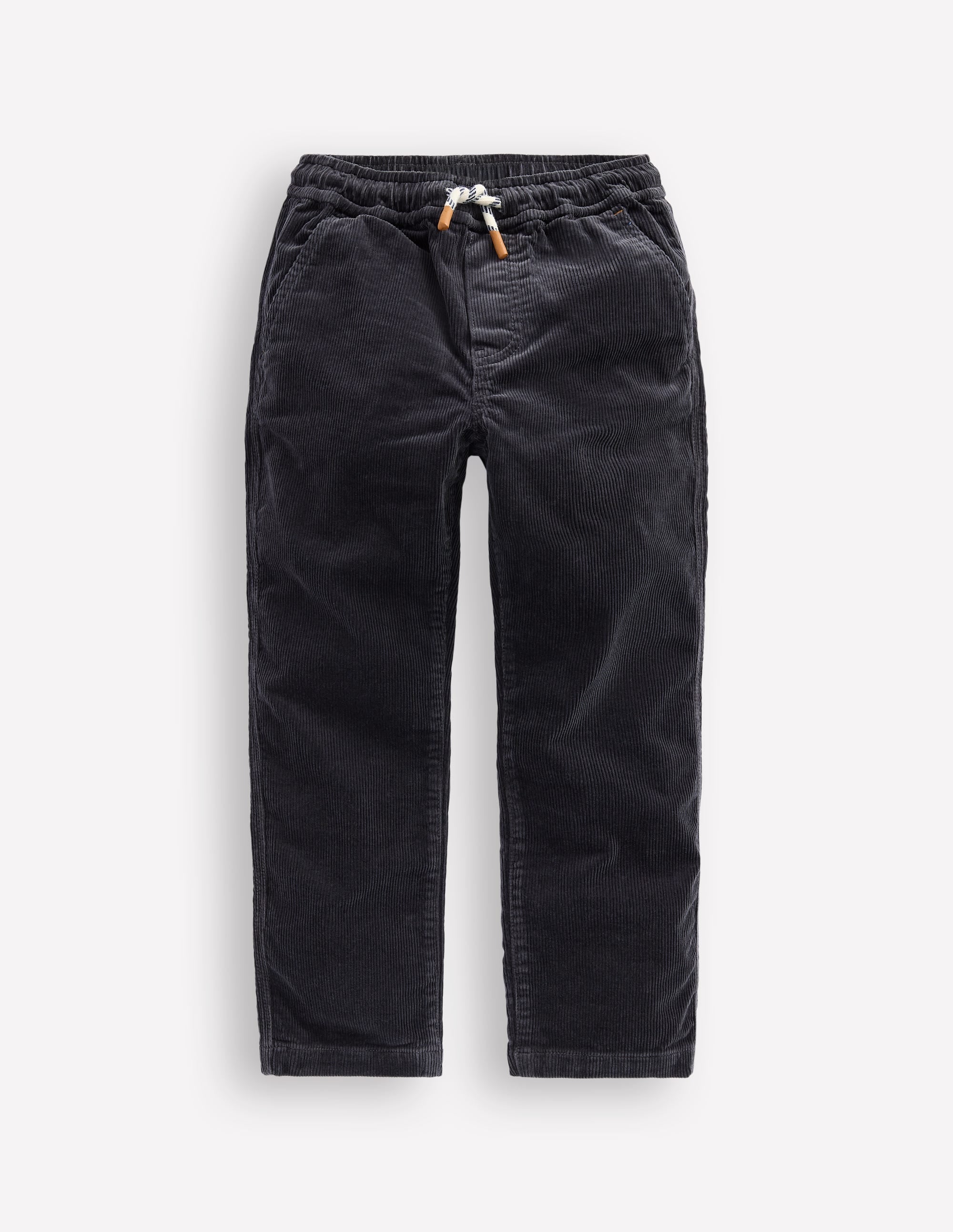 Slim Pull-On Trousers-Charcoal Cord - Image 1