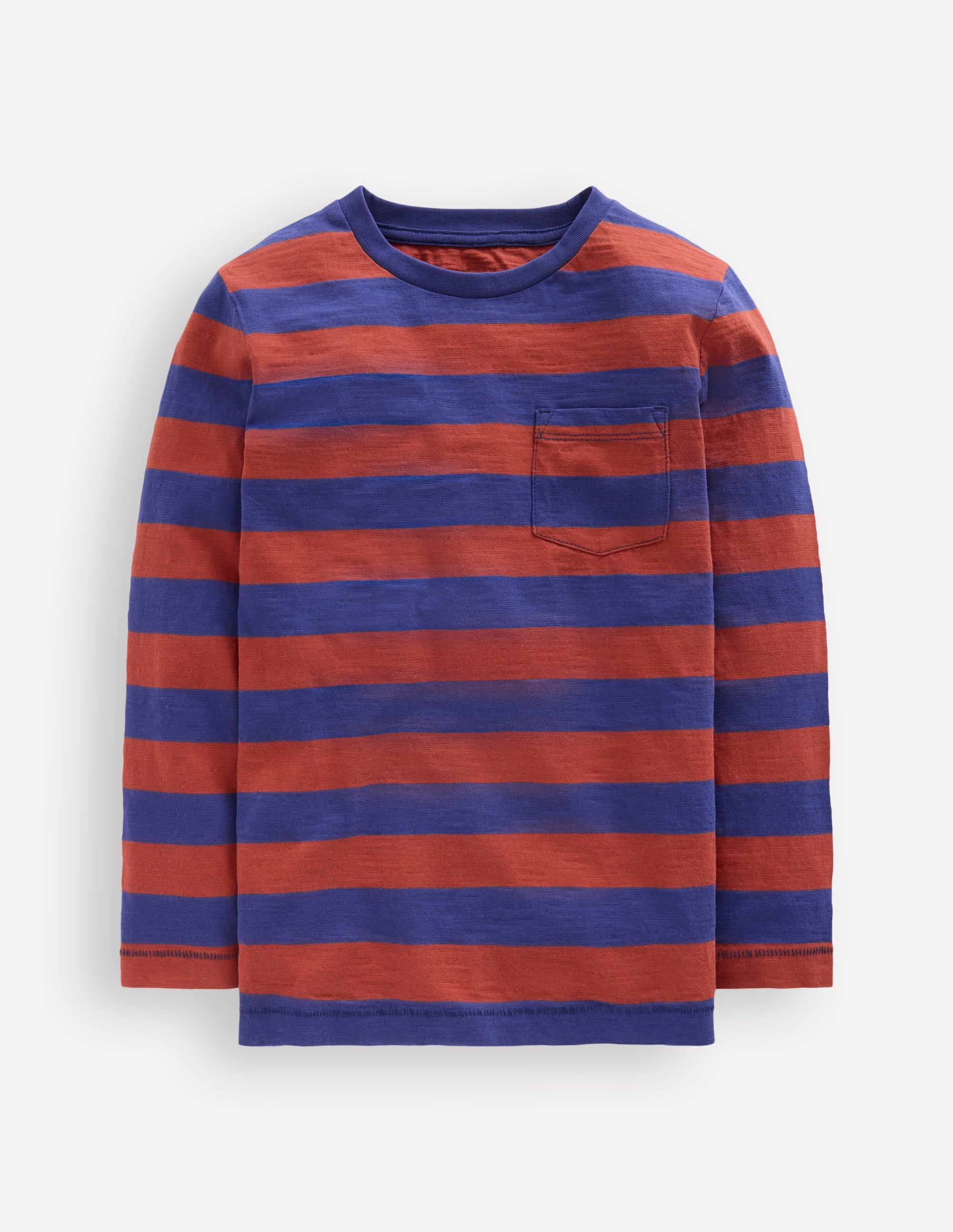 Everyday Long Sleeve T-Shirt-Starboard Blue/ Chestnut Brown - Image 1