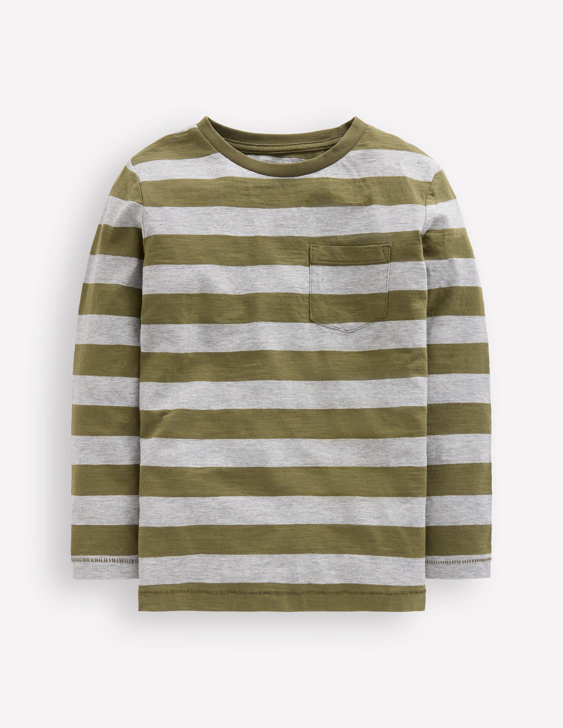 Everyday Long Sleeve T-Shirt-Woodland Green/ Grey Marl-1