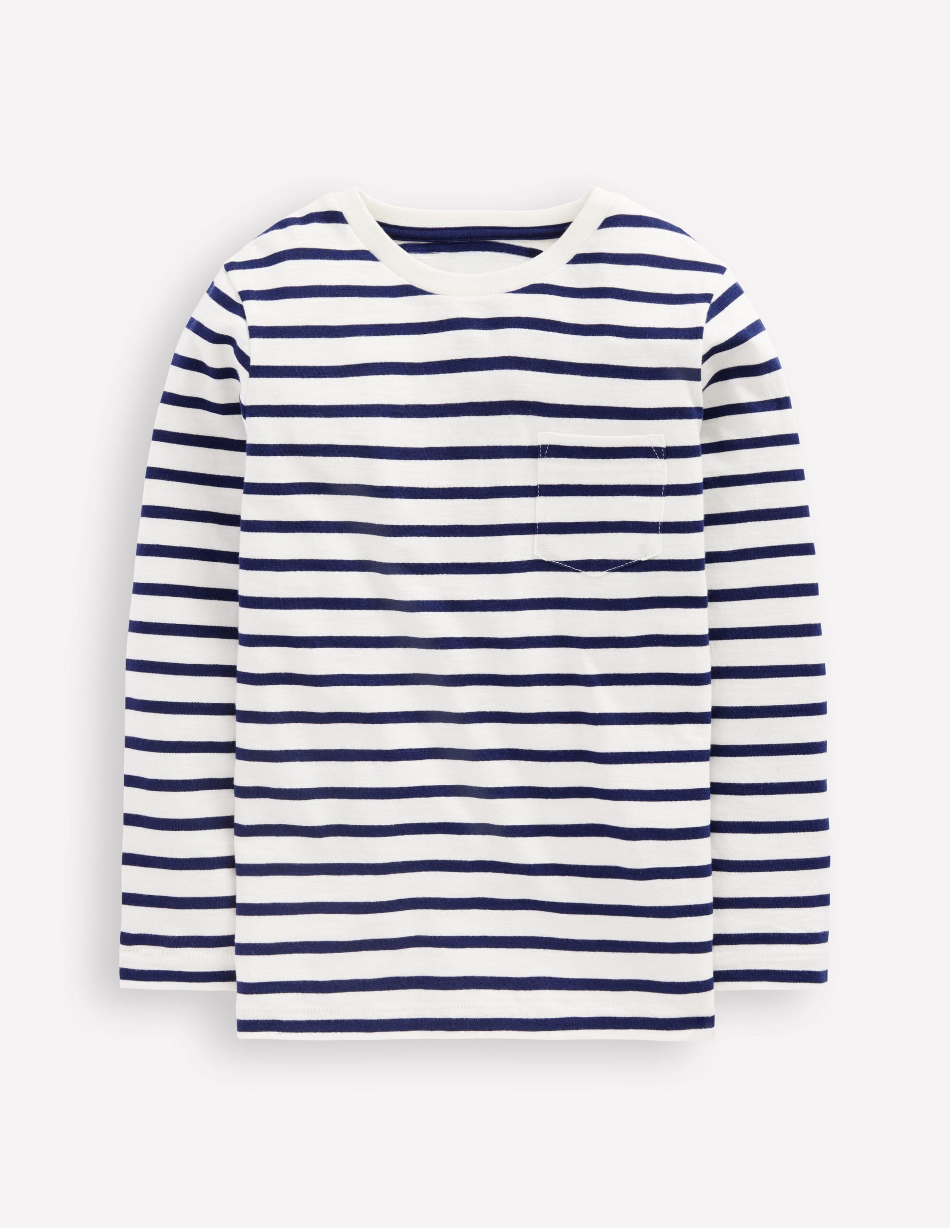 Everyday Long Sleeve T-Shirt-Soft Ivory/ College Navy-1