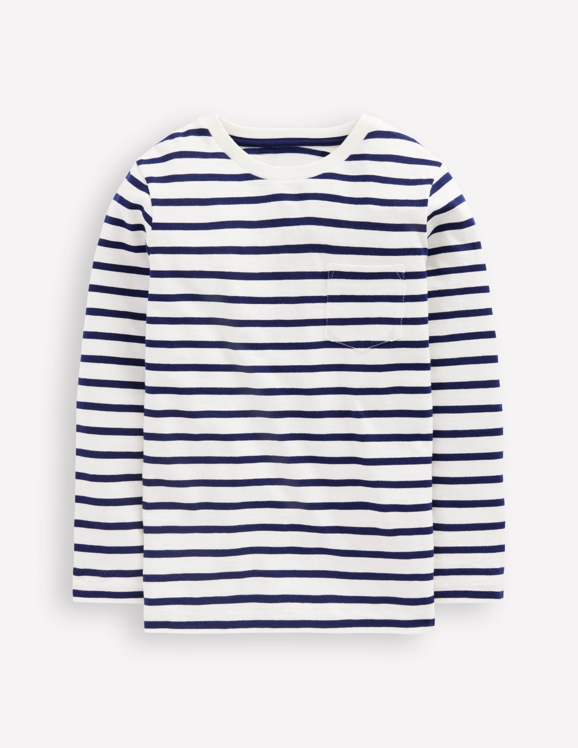 Everyday Long Sleeve T-Shirt-Soft Ivory/ College Navy - Image 1